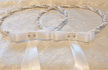 Load image into Gallery viewer, Stefana Set, Orthodox Wedding Crowns, White Stefana, Crystal Stefana
