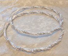 Load image into Gallery viewer, Stefana Set, Orthodox Wedding Crowns, White Stefana, Crystal Stefana
