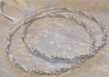 Load image into Gallery viewer, Stefana Set, Orthodox Wedding Crowns, White Stefana, Crystal Stefana
