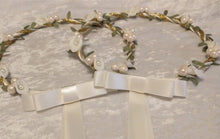 Load image into Gallery viewer, Stefana Crowns, Ivory Calla Lily Stefana, Orthodox Stefana, Greek Wedding Crowns
