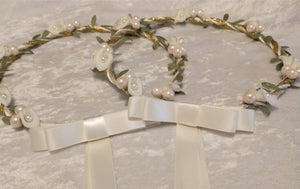 Stefana Crowns, Ivory Calla Lily Stefana, Orthodox Stefana, Greek Wedding Crowns