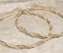 Load image into Gallery viewer, Stefana Crowns, Greek Orthodox Wedding Crowns, Wedding Stefana White or Ivory
