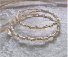 Load image into Gallery viewer, Greek Stefana Crowns, Orthodox Wedding Crowns, Simple Pearl Wedding Stefana
