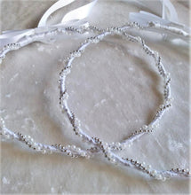 Load image into Gallery viewer, Greek Stefana Crowns, Orthodox Wedding Crowns, Simple Pearl Wedding Stefana
