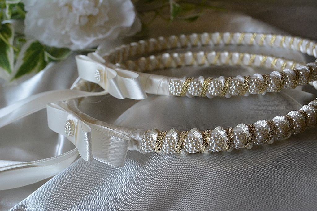 Ivory Greek Orthodox Stefana Wedding Crowns