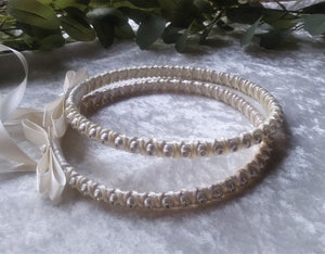 Greek Stefana Crowns in Ivory with Rhinestones